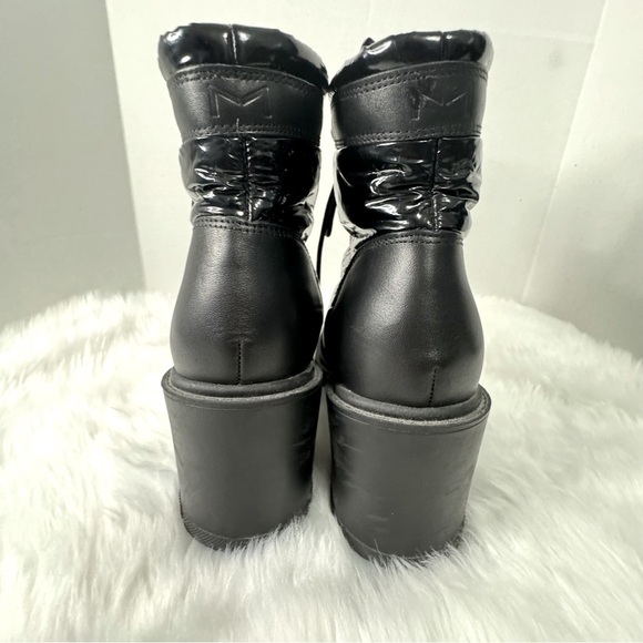 Marc Fisher Mlvaina Combat Puffer Black Lace Up Block Heel Boot Goth Punk Grunge - Picture 8 of 9
